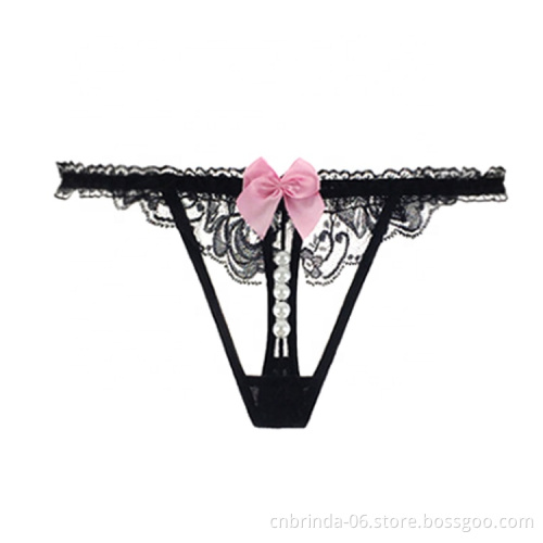 Cheap Promotion 3 pieces Women's Underwear Sexy bikini G-string Transparent Womens Thong G String Lace Women Pantys